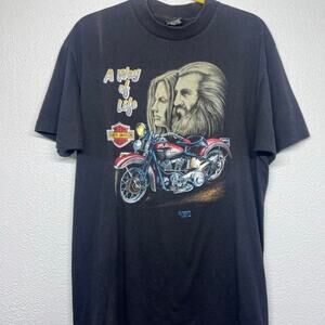 Vintage made in usa Harley Davidson 1991 A Way of Life black cotton t-shirt